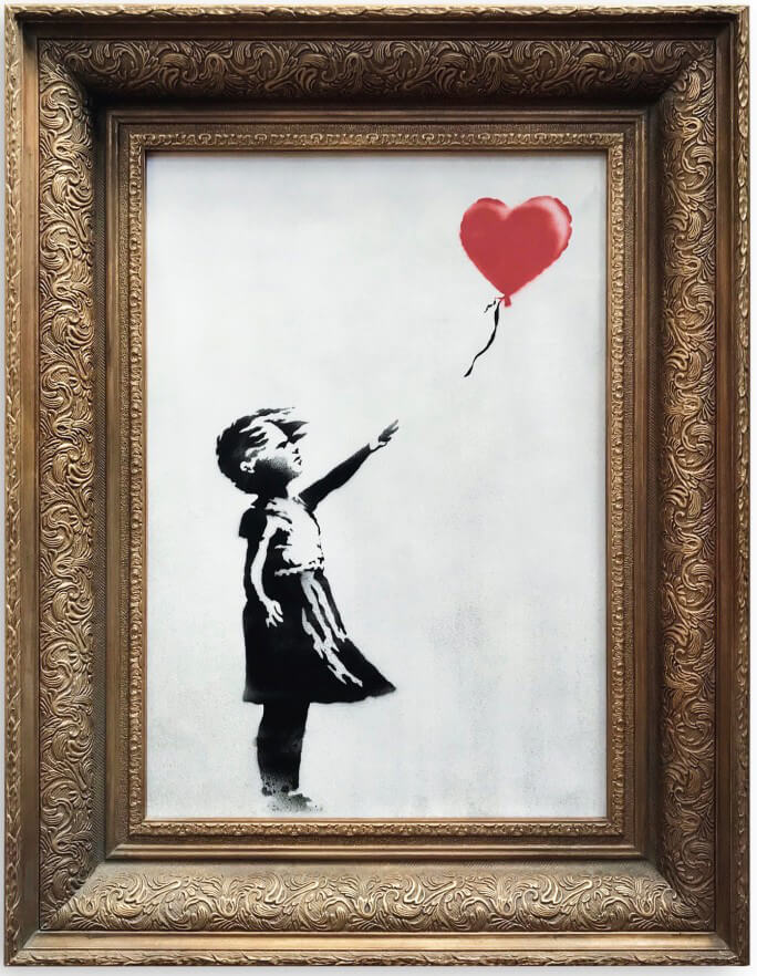 えっ！まじで？ Banksy「Girl with Balloon」1億5千万円で落札直後 