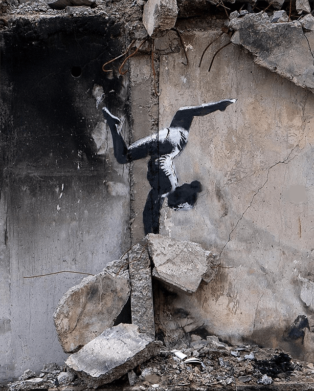 バンクシー爆撃されたウクライナの壁に新作 | The Art of Banksy JP