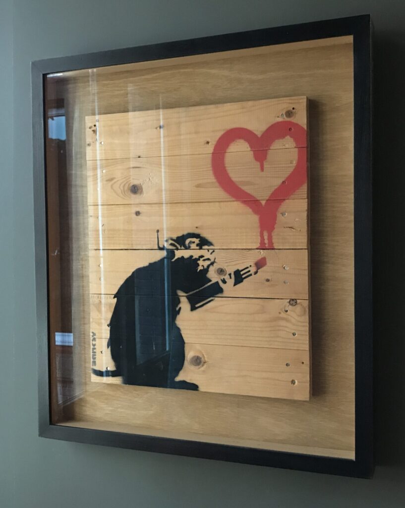 Banksy -Love Rat -Wood